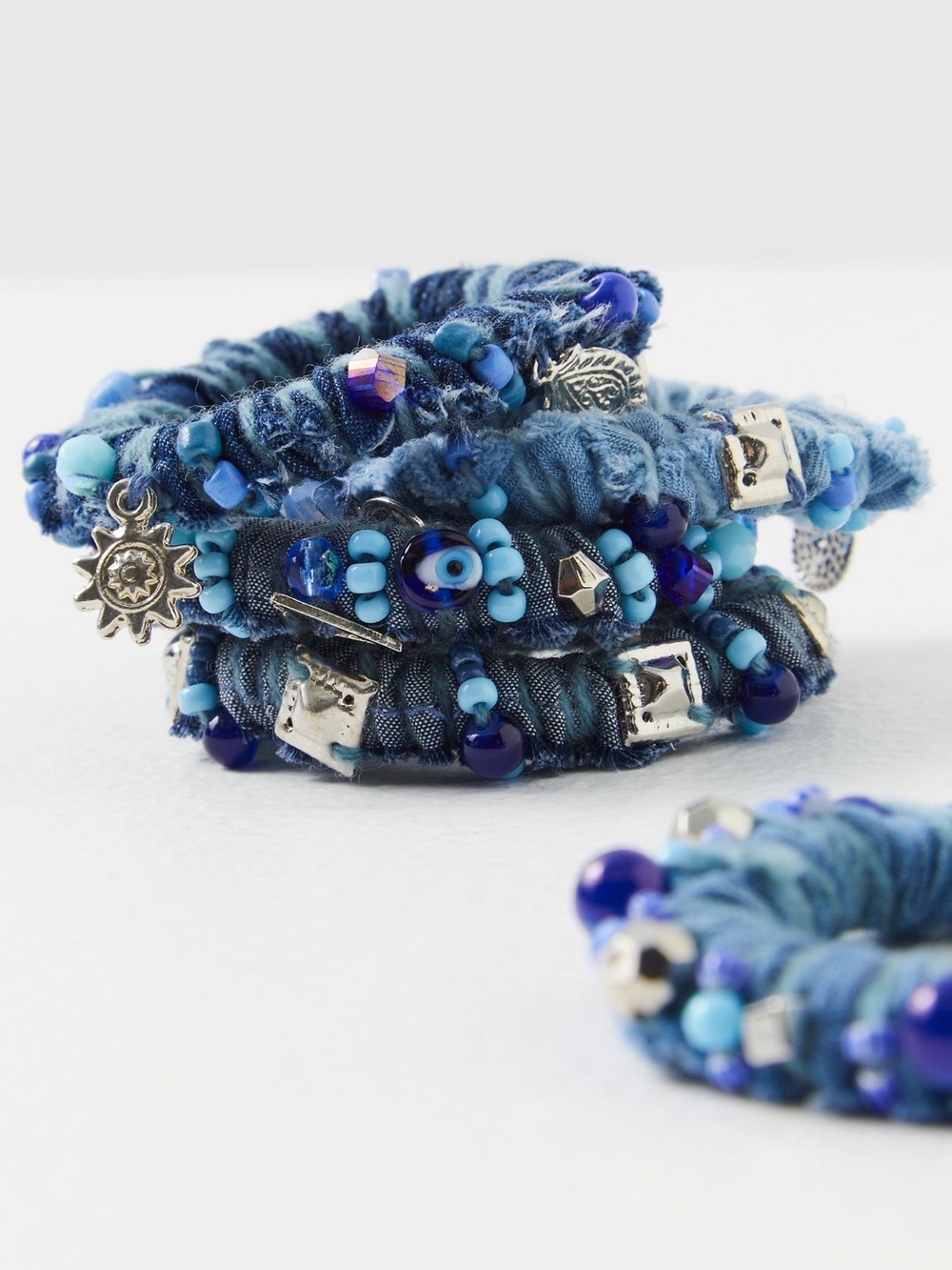 Free People Elizabeth’s Recycled One of a Kind Hair Tie- Denim